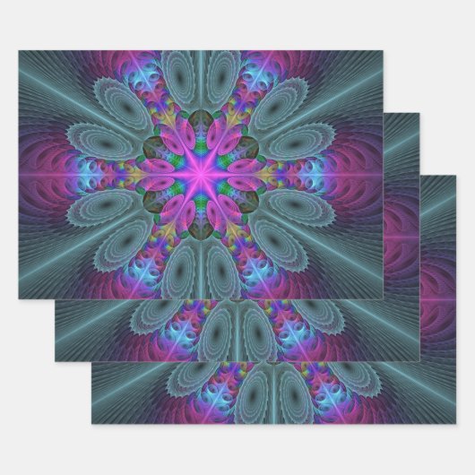 Mandala Kunst, Fraktal und Dichtung Geschenkpapier Set (Set)