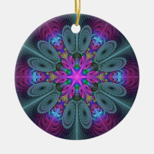 Mandala Kunst, Fraktal und Dichtung Keramik Ornament (Vorne)