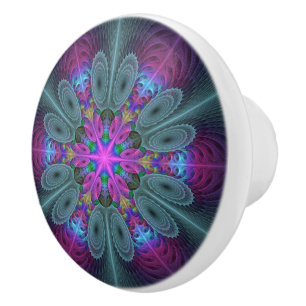 Mandala Kunst, Fraktal und Dichtung Keramikknauf
