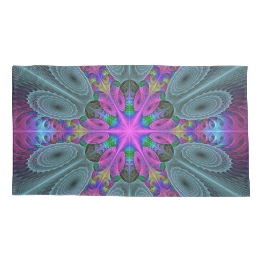 Mandala Kunst, Fraktal und Dichtung Kissenbezug (Rückseite)