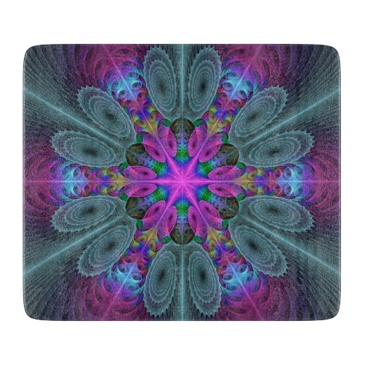 Mandala Kunst, Fraktal und Dichtung Schneidebrett (Vorderseite)