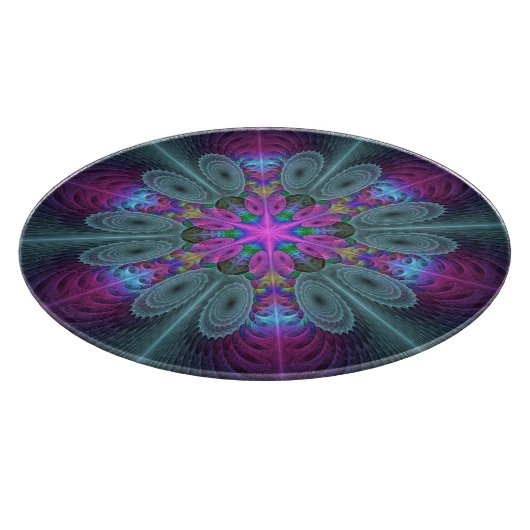 Mandala Kunst, Fraktal und Dichtung Schneidebrett (Ecke)