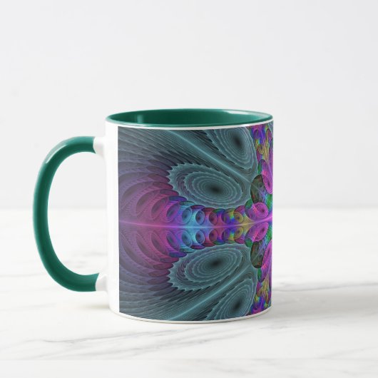 Mandala Kunst, Fraktal und Dichtung Tasse (Links)