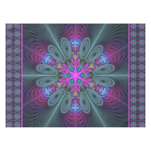 Mandala Kunst, Fraktal und Dichtung Tischdecke (Vorderseite (Horizontal))