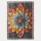 Mandala-Kunst strukturierte Blume Decke (Vorderseite Vertikal)