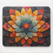 Mandala-Kunst strukturierte Blume Mousepad (Vorne)