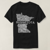 Mandala Kunstkarte von Minnesota mit weißem Text T-Shirt (Design vorne)