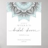 Mandala Lace Bridal Shower Welcome Lt. Blue ID968 Poster (Vorne)