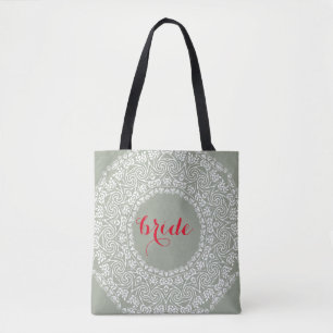 Mandala Lace Bride Wedding Swirl Art Border Tasche