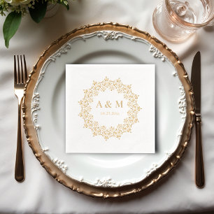 Mandala Lace Customize Monogram Wedding Servietten Mit Folie