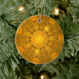 Mandala Lace Lines Warm Glow Gelb Hintergrund Keramik Ornament