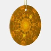 Mandala Lace Lines Warm Glow Gelb Hintergrund Keramik Ornament (Rechts)