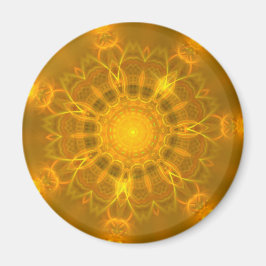 Mandala Lace Lines Warm Glow Gelb Hintergrund Magnet