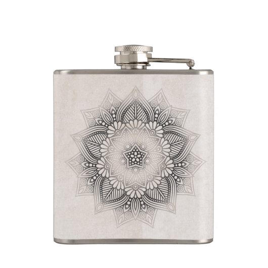 Mandala Lace Neutrals ID478 Flachmann (Rückseite)