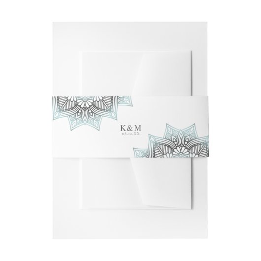 Mandala Lace Rev Wedding Ltd. Blue ID968 Einladungsbanderole (Vorderseite Beispiel)