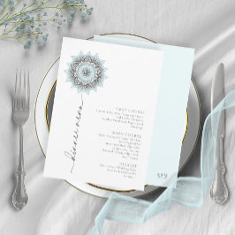 Mandala Lace Rev Wedding Ltd. Blue ID968 Menükarte