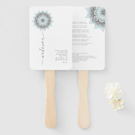 Mandala Lace Rev Wedding Welcome Lt. Blue ID968 Fächer