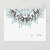 Mandala Lace Save the Date Lt. Blue ID968 Ankündigungspostkarte (Vorderseite)