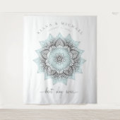 Mandala Lace Wedding Best Day Ever Lt. Blue ID968 Wandteppich (Vorderseite)