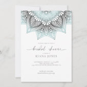 Mandala Lace Wedding Brautparty Ltd. Blue ID968 Einladung (Vorderseite)