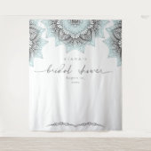 Mandala Lace Wedding Brautparty Ltd. Blue ID968 Wandteppich (Vorderseite)