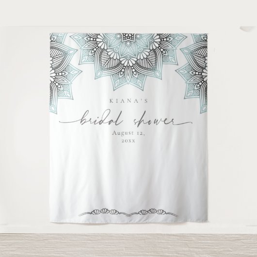 Mandala Lace Wedding Brautparty Ltd. Blue ID968 Wandteppich (Vorderseite)