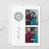 Mandala Lace Wedding Foto Danke Blue ID968 (Vorderseite)