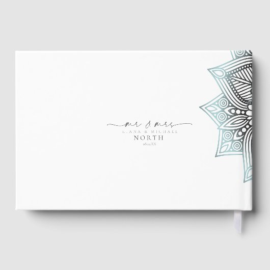 Mandala Lace Wedding Ltd. Blue ID968 Gästebuch (Rückseite)
