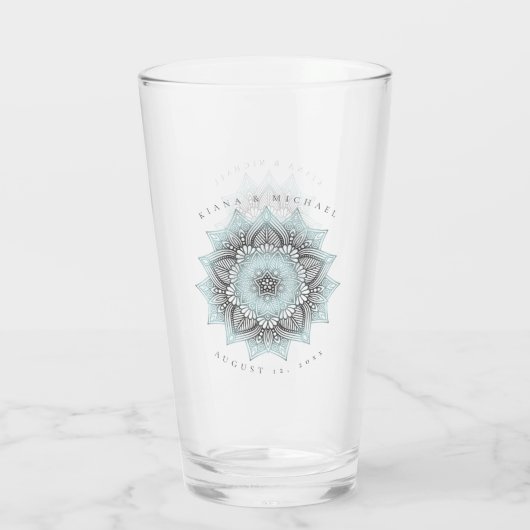 Mandala Lace Wedding Ltd. Blue ID968 Glas (Rückseite)