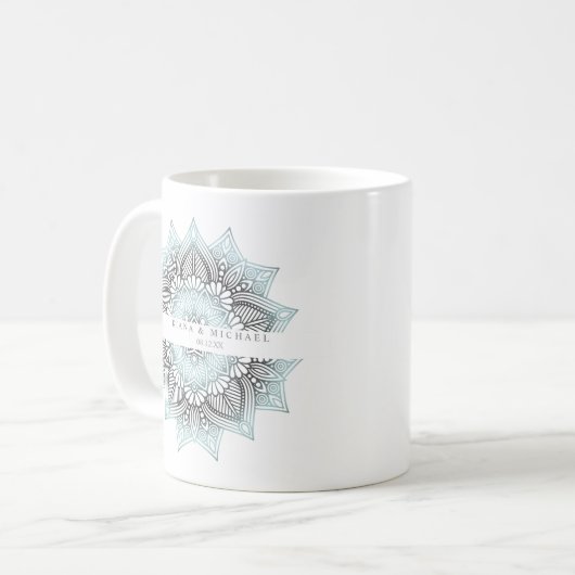 Mandala Lace Wedding Ltd. Blue ID968 Kaffeetasse (Vorderseite Links)