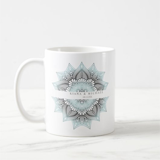 Mandala Lace Wedding Ltd. Blue ID968 Kaffeetasse (Links)