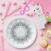 Mandala Lace Wedding Ltd. Blue ID968 Pappteller (Party)