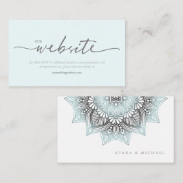 Mandala Lace Wedding Website Ltd. Blue ID968 Begleitkarte