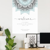 Mandala Lace Wedding Welcome Lt. Blue ID968 Poster (Heimbüro)