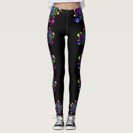 Mandala Leggings Fun Color Galaxy Bright Star