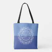 Mandala-Lehrer-Anerkennung für Blaue und Weiße Eul Tasche (Rückseite)