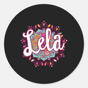 Mandala Lela Women Grandma Weihnachten Geburtstags Runder Aufkleber