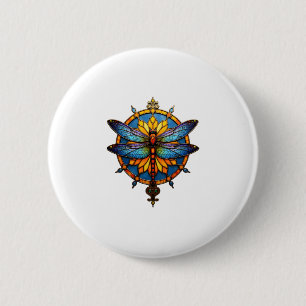 Mandala Libelle Leuchtende Heilige Geometrie Spiri Button
