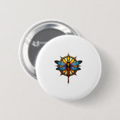 Mandala Libelle Leuchtende Heilige Geometrie Spiri Button (Vorne & Hinten)