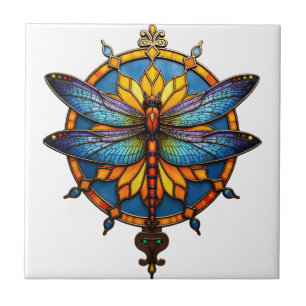 Mandala Libelle Leuchtende Heilige Geometrie Spiri Fliese