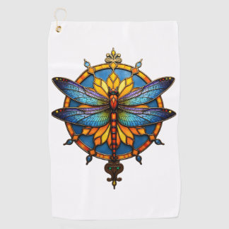 Mandala Libelle Leuchtende Heilige Geometrie Spiri Golfhandtuch