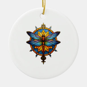 Mandala Libelle Leuchtende Heilige Geometrie Spiri Keramik Ornament