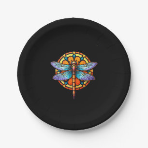 Mandala Libelle Leuchtende Heilige Geometrie Spiri Pappteller