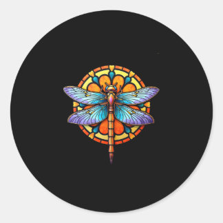 Mandala Libelle Leuchtende Heilige Geometrie Spiri Runder Aufkleber