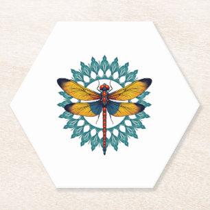 Mandala Libelle - Lotusblumen Insektenliebhaber En Untersetzer