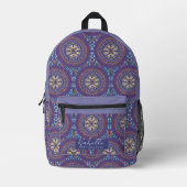 Mandala Lila Bedruckter Rucksack (Vorderseite)