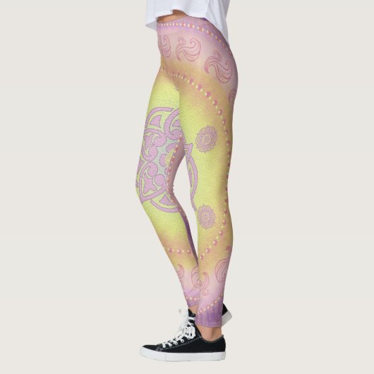 MANDALA ~ Lila Gelb - Leggings (Links)