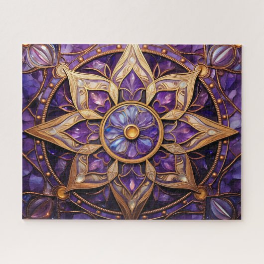 Mandala Lila Gold Puzzle (Horizontal)