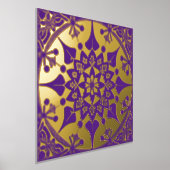 Mandala Lila Gold Snowflake Illustration Foliendrucke (Ablage )