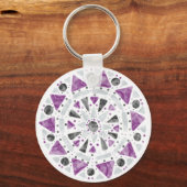 Mandala Lila Gray Black Ace Asexual Prilag Flag Schlüsselanhänger (Vorderseite)